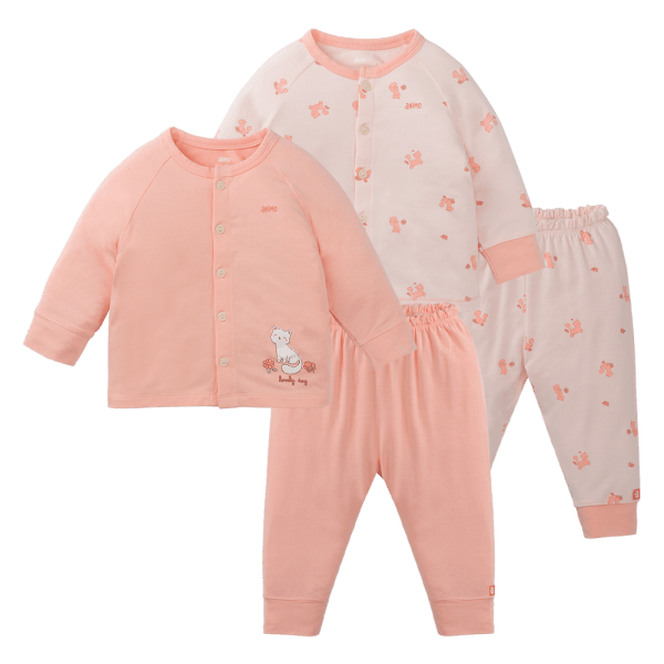 Set 2 Bộ modal kháng khuẩn dài Animo VD0225018 (0-24M,Hồng-trắng,TT06)