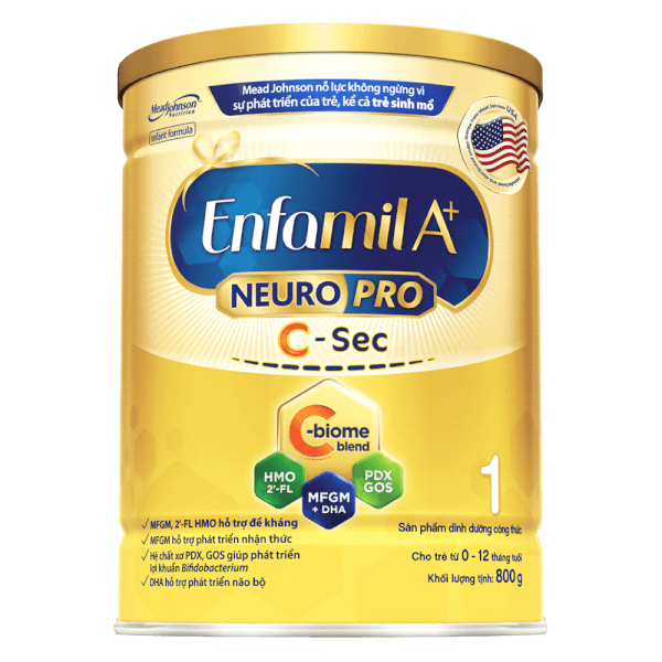 Sữa Enfamil A+ NeuroPro 1 C-Sec 800g (0-12 tháng)