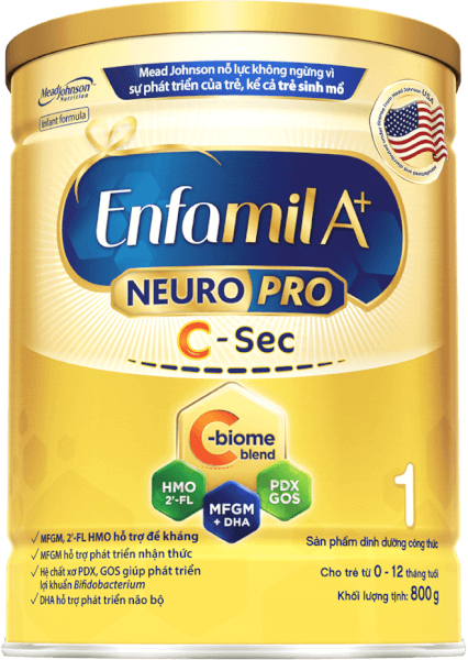 Sữa Enfamil A+ NeuroPro 1 C-Sec 800g (0-12 tháng)