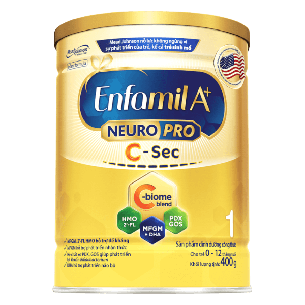 Sữa Enfamil A+ NeuroPro 1 C-Sec 400g (0-12 tháng)