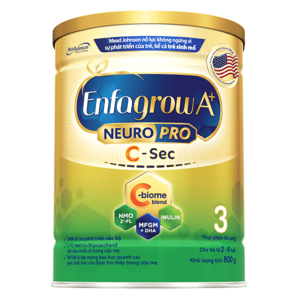 Sữa Enfagrow A+ NeuroPro 3 C-Sec 800g (2-6 tuổi)