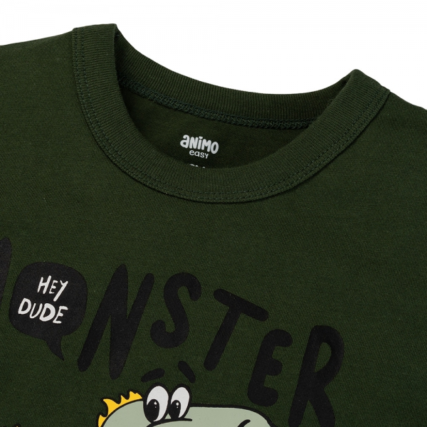 Bộ bé trai ngắn Animo Easy HN0425017 (1-4Y,Lục-kem,DD02)