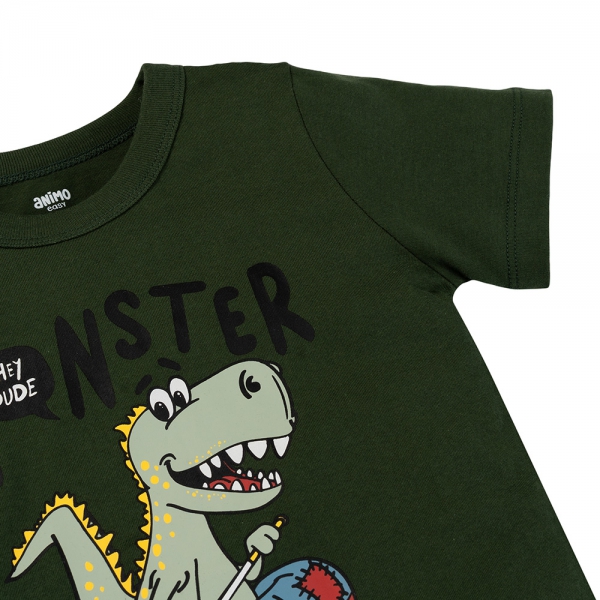 Bộ bé trai ngắn Animo Easy HN0425017 (1-4Y,Lục-kem,DD02)