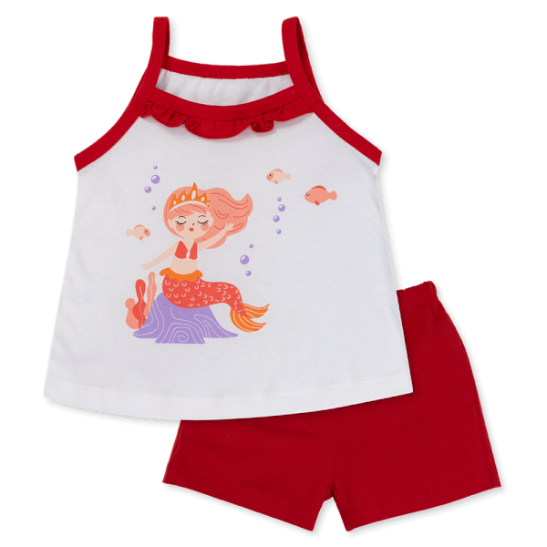 Bộ bé gái ngắn Animo Easy TX0325023 (1-4Y,Trắng-đỏ,TT02)