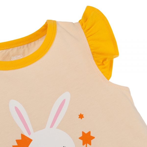 Bộ bé gái ngắn Animo Easy TX0325018 (1-4Y,Kem-vàng,TT02)