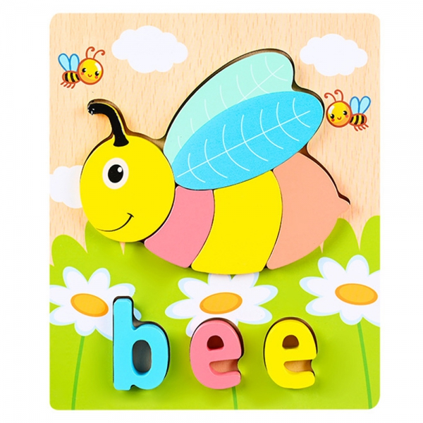 Miếng ghép gỗ hình con vật dễ thương kèm tên tiếng anh RFD638980 C412