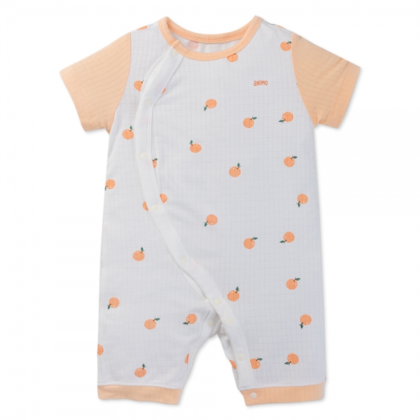 Set 2 bodysuit rayon chống muỗi đùi Animo VD0425035 (0-12M,Cam-trắng,TT06)