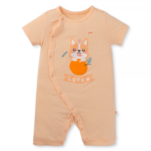 Set 2 bodysuit rayon chống muỗi đùi Animo VD0425035 (0-12M,Cam-trắng,TT06)