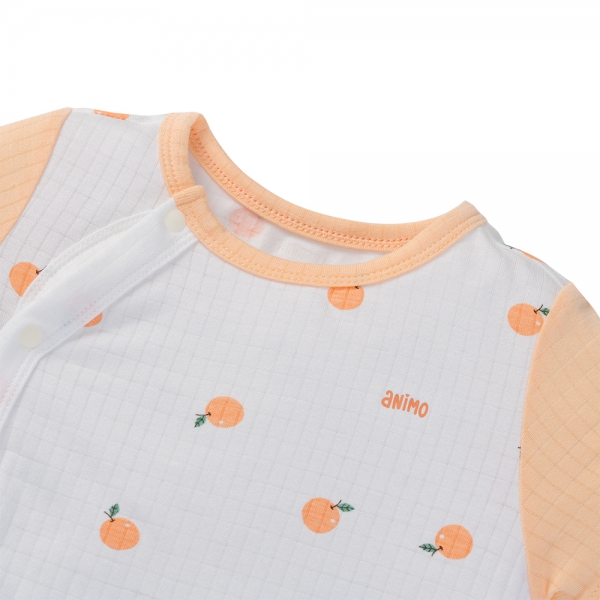 Set 2 bodysuit rayon chống muỗi đùi Animo VD0425035 (0-12M,Cam-trắng,TT06)