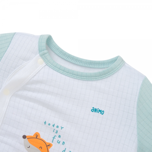 Set 2 bodysuit rayon chống muỗi đùi Animo VD0425034 (0-12M,Ngọc-trắng,TT06)