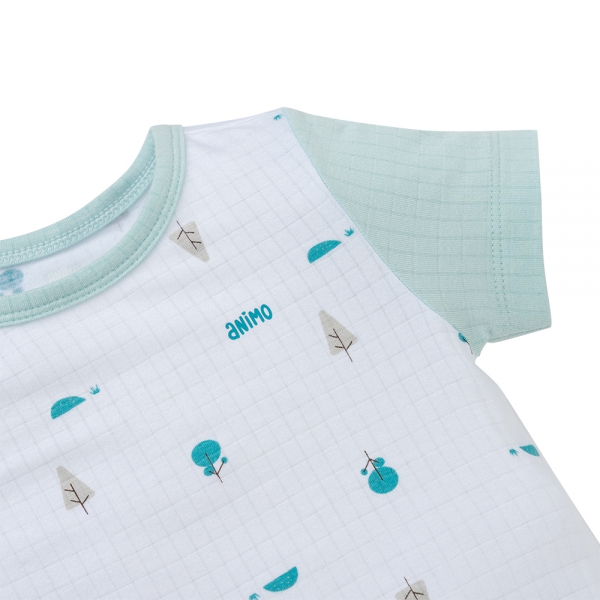 Set 2 bodysuit rayon chống muỗi đùi Animo VD0425034 (0-12M,Ngọc-trắng,TT06)