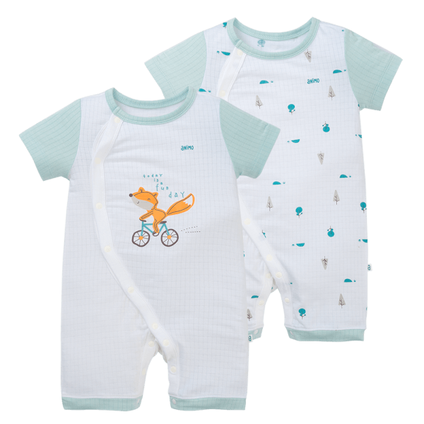 Set 2 bodysuit rayon chống muỗi đùi Animo VD0425034 (0-12M,Ngọc-trắng,TT06)