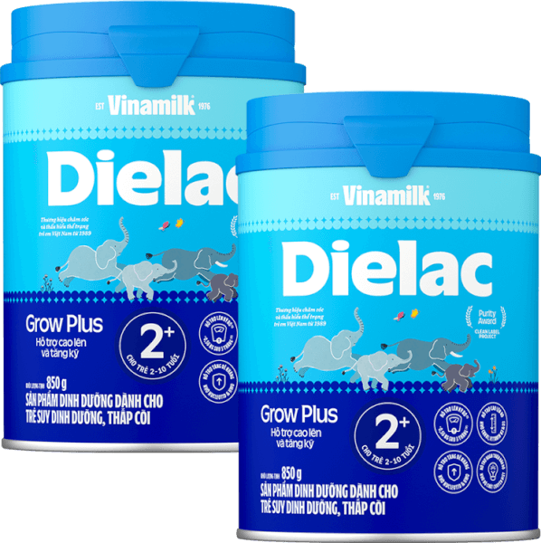 Combo 2 Sữa bột Dielac Grow Plus 2+ 850g (2-10 tuổi)