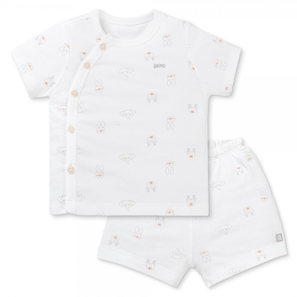 Bộ modal kháng khuẩn ngắn Animo HR VD0625010 (0-6M,Xám-trắng,NN06)