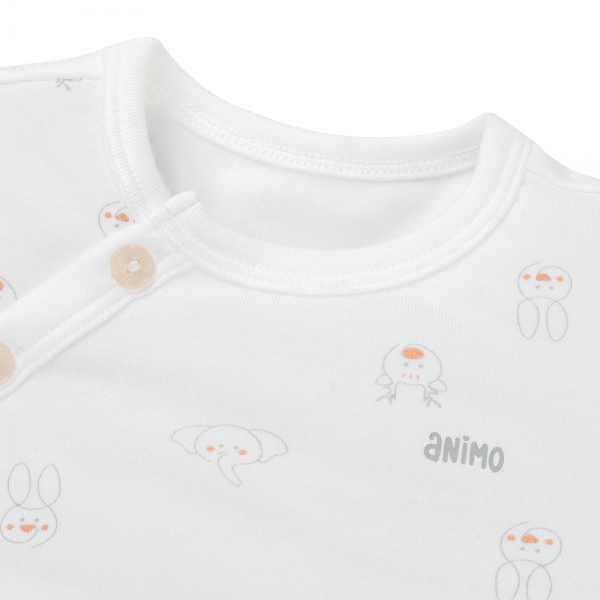 Bộ modal kháng khuẩn ngắn Animo HR VD0625010 (0-6M,Xám-trắng,NN06)