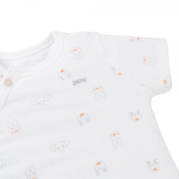 Bộ modal kháng khuẩn ngắn Animo HR VD0625010 (0-6M,Xám-trắng,NN06)