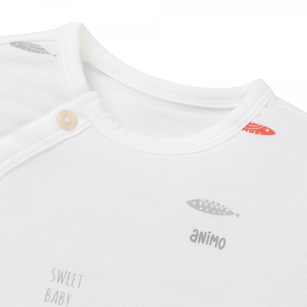 Bộ modal kháng khuẩn ngắn Animo HR VD0525062 (0-6M, Trắng)