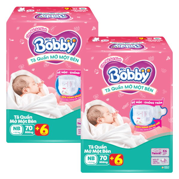 Combo 2 Bobby Quần Mở Một Bên Newborn 70M