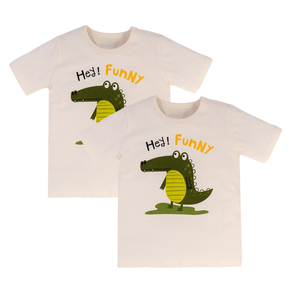 Combo 2 Áo bé trai tay ngắn Animo Easy HN0325064 (4Y,Kem,NN02)