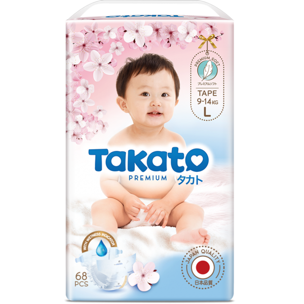 Tã dán Takato siêu mềm mại (L, 68 miếng)