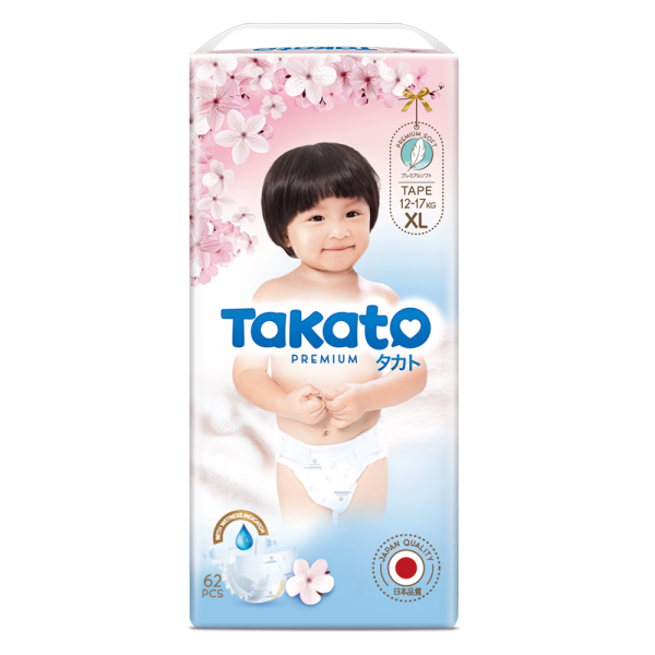 Tã dán Takato siêu mềm mại (XL, 62 miếng)