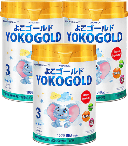 Combo 3 lon Sữa Vinamilk Yoko Gold 3 850g (2-6 tuổi)