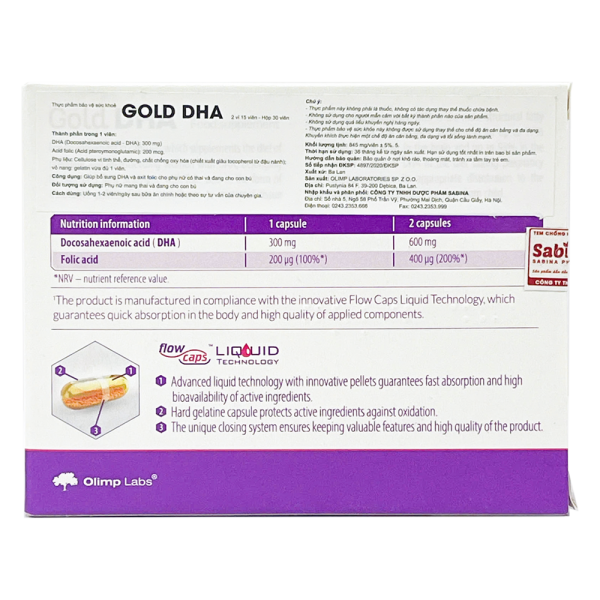 Thực phẩm bảo vệ sức khỏe Gold DHA