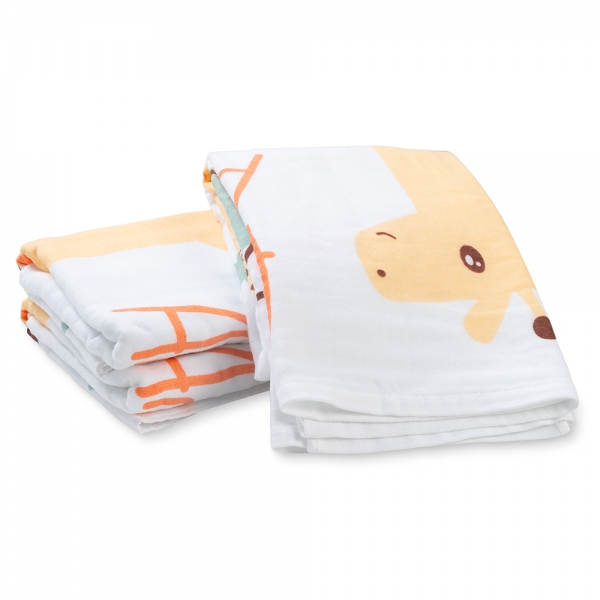 Khăn tắm trẻ em Cotton Hươu cao cổ Animo BM9T (60x120cm,Trắng-Giao hoạ tiết ngẫu nhiên)