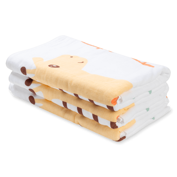 Khăn tắm trẻ em Cotton Hươu cao cổ Animo BM9T (60x120cm,Trắng-Giao hoạ tiết ngẫu nhiên)