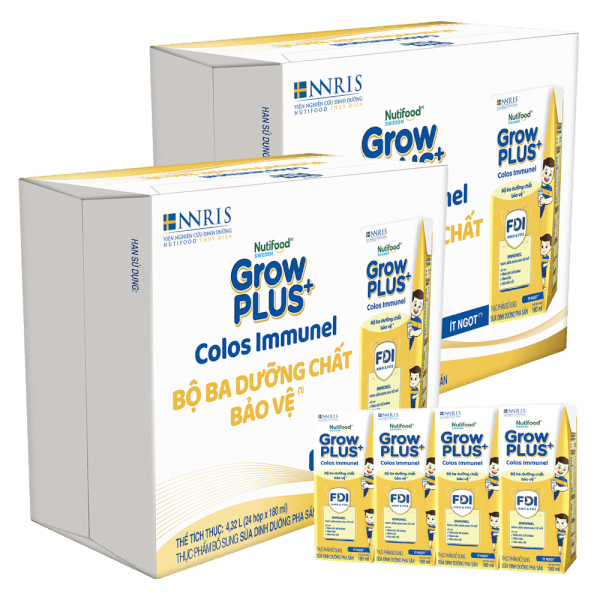 2 Thùng Sữa dinh dưỡng pha sẵn GrowPLUS+ Colos Immunel 180ml, lốc 4 hộp (Từ 1 tuổi)