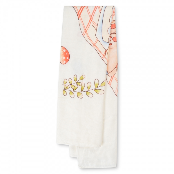 Set 2 Khăn tắm đa năng sợi tre in hình Animo  B2409_MN005 (110x110cm,Trắng,Giao hoạ tiết ngẫu nhiên)