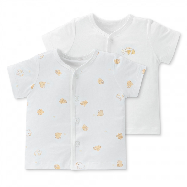 Set 2 áo sơ sinh cài giữa tay ngắn Animo Easy HN0125002 (NB-9M,Trắng,NN05)