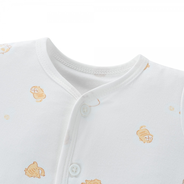 Set 2 áo sơ sinh cài giữa tay ngắn Animo Easy HN0125002 (NB-9M,Trắng,NN05)