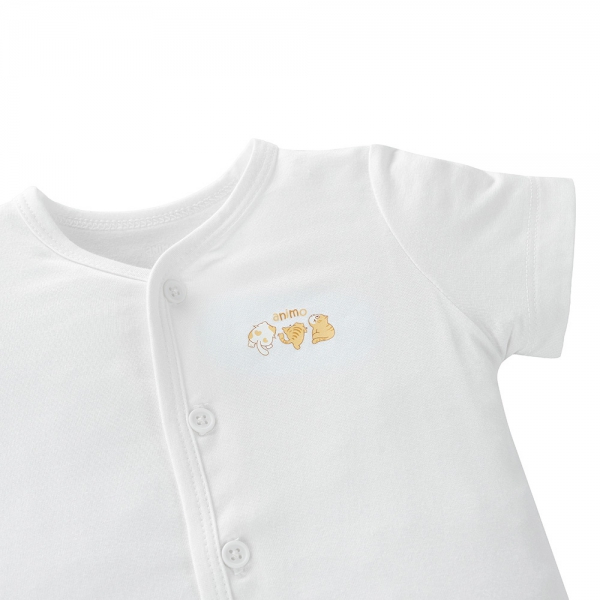Set 2 áo sơ sinh cài giữa tay ngắn Animo Easy HN0125002 (NB-9M,Trắng,NN05)
