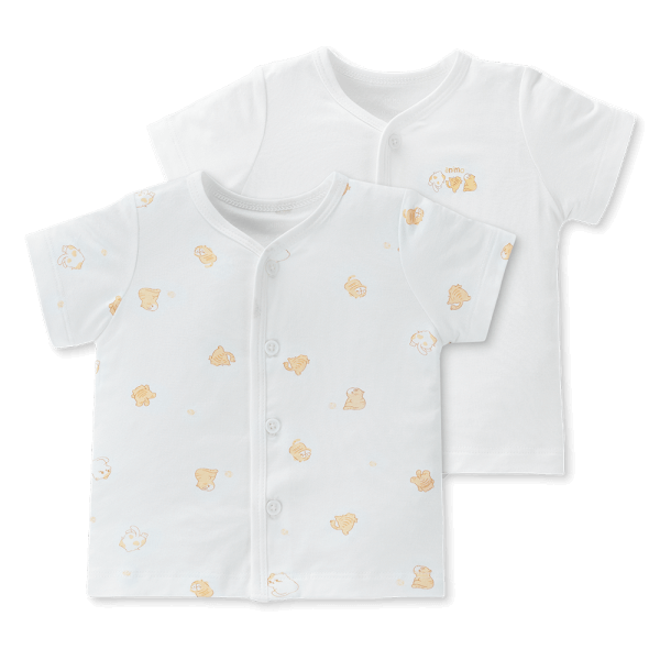 Set 2 áo sơ sinh cài giữa tay ngắn Animo Easy HN0125002 (NB-9M,Trắng,NN05)