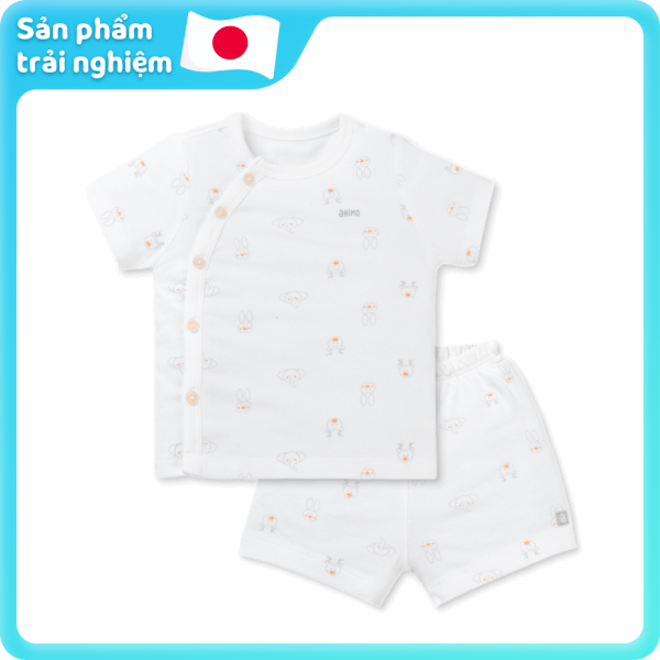 Bộ modal kháng khuẩn ngắn Animo HR VD0625010 (0-6M,Xám-trắng,NN06)