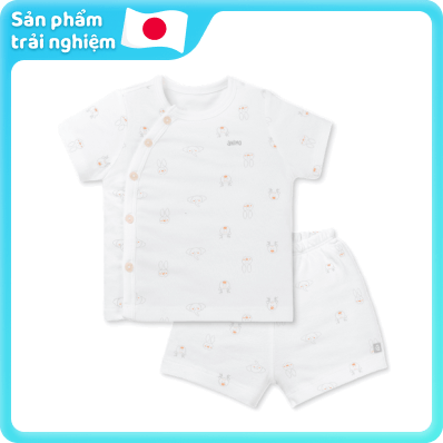 Bộ modal kháng khuẩn ngắn Animo HR VD0625010 (0-6M,Xám-trắng,NN06)