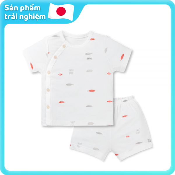 Bộ modal kháng khuẩn ngắn Animo HR VD0525062 (0-6M, Trắng)