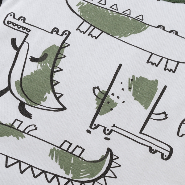 Bộ bé trai ngắn Animo Easy HN0425020 (1-4Y,Trắng-lá,TT04)