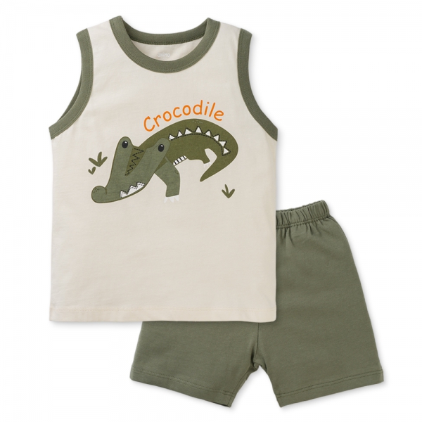 Bộ bé trai sát nách Animo Easy HN0425011 (1-4Y,Kem-lá,NN02)