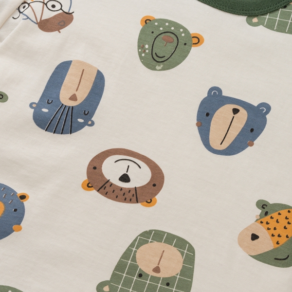 Bộ bé trai ngắn Animo Easy HN0425007 (1-4Y,Kem-lá,TT04)