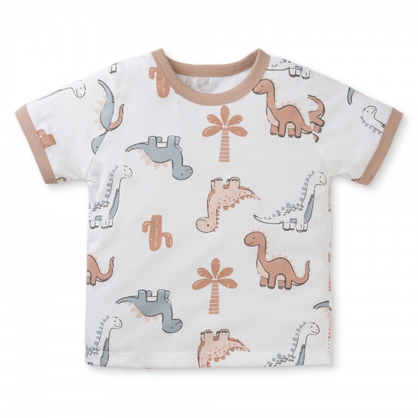 Bộ bé trai ngắn Animo Easy HN0325048 (1-4Y,Trắng-nâu,NN04)