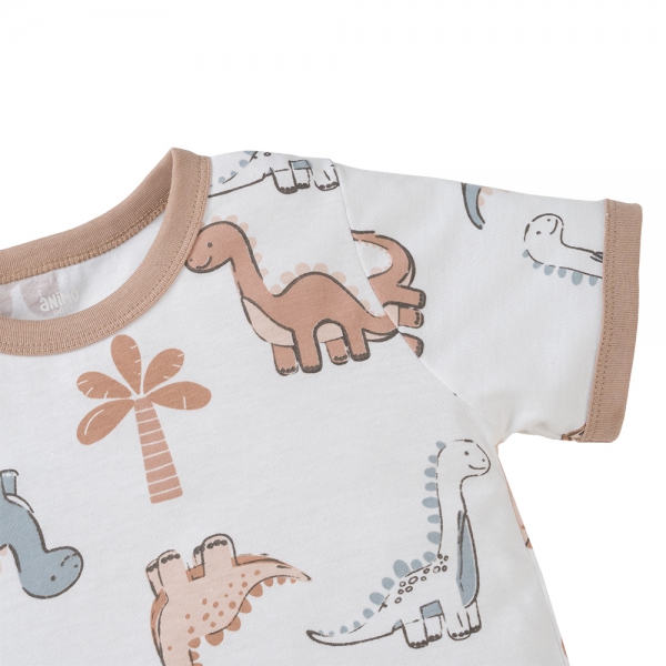 Bộ bé trai ngắn Animo Easy HN0325048 (1-4Y,Trắng-nâu,NN04)