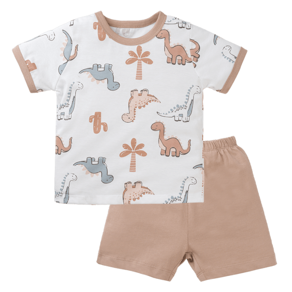 Bộ bé trai ngắn Animo Easy HN0325048 (1-4Y,Trắng-nâu,NN04)