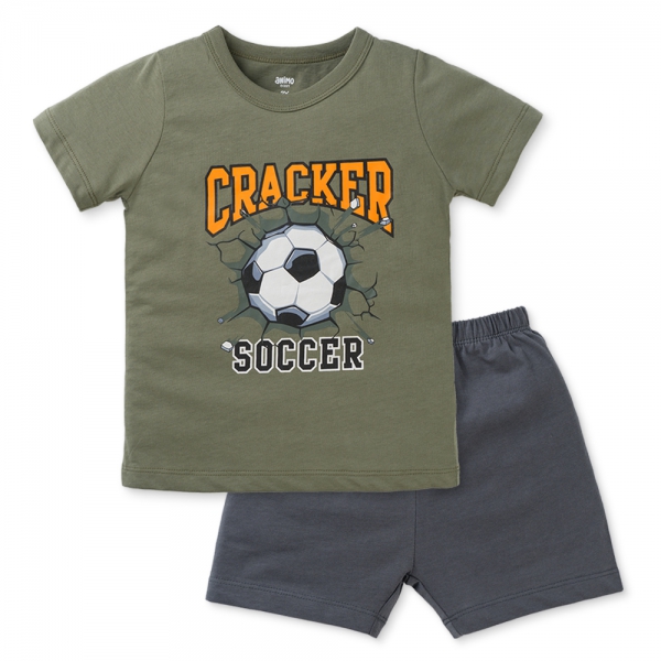 Bộ bé trai ngắn Animo Easy HN0325047 (1-4Y,Lá-xám,TT02)