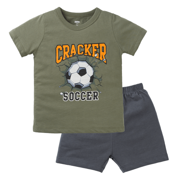 Bộ bé trai ngắn Animo Easy HN0325047 (1-4Y,Lá-xám,TT02)