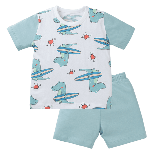 Bộ bé trai ngắn Animo Easy HN0425022 (1-4Y,Trắng-lá,TT04)