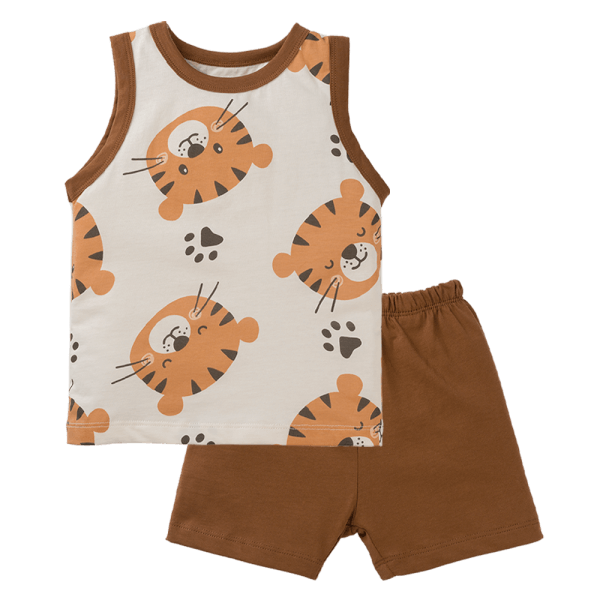 Bộ bé trai sát nách Animo Easy HN0425021 (1-4Y,Kem-nâu,TT04)