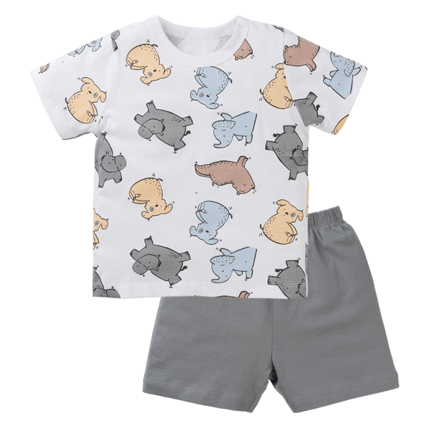 Bộ bé trai ngắn Animo Easy HN0425018 (1Y,Kem-xám,NN03)