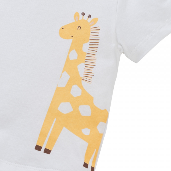 Bộ bé gái ngắn Animo Easy TX0325021 (1-4Y,Trắng-nâu,TT02)